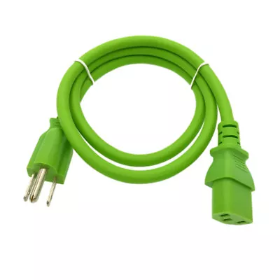 Green 3FT Universal 3Prong AC Power Cord Cable 18AWG Computer Printer Monitor TV • $7.12