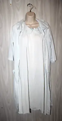 Shadowline Peignoir Nightgown & Robe Set Long Lace Size SMALL Vintage Pale Blue • £18.24