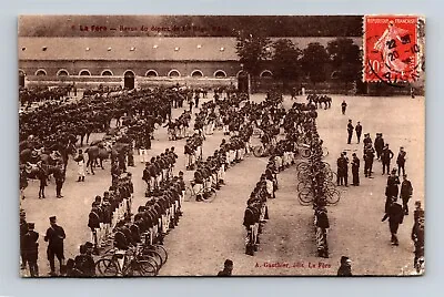 French Postcard Military Formations Soldiers La Fere France Bicycles C1907 Z15 • $18.99