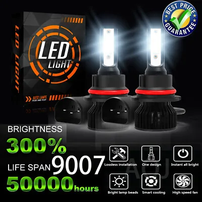 HB5 9007 LED Headlights 1000000LM LED Light Bulbs Kit High Low Beam Super Bright • $18.59