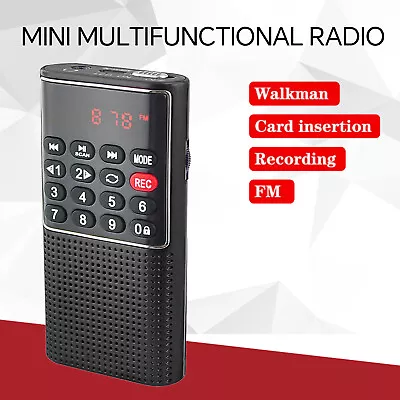 Portable Mini Rechargeable Digital Radio MP3 Music Player FM USB SD Card Speaker • $18.61