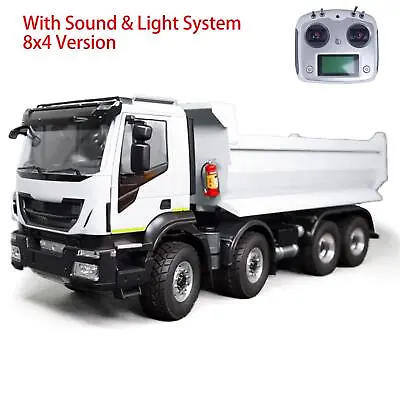 1/14 Metal 8x4 RC Assembled Hydraulic Dump Truck Tipper Car Model I6S 2-speed • £1269.90