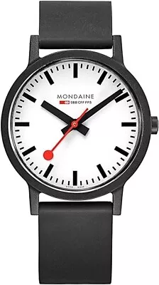 Mondaine MS1.41110.RB Men's Quartz Watch NEW Essence Black Case 41mm Rubber Band • $183.99