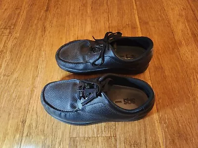 SAS Bout Time Men Size 11 11WW Black Leather Tripad Comfort Soft Step Shoes WIDE • $34.95