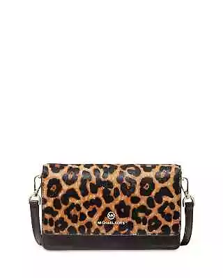 Michael Kors Jet Set Charm Small Leopard Print Calf Hair Phone Crossbody • $99.98