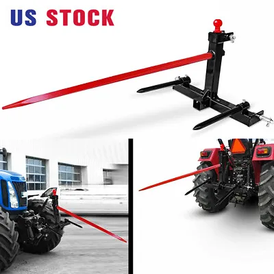3Point Hay Bale Spear Trailer Hitch Receiver Cat 1 Tractor W/Gooseneck Ball 49'' • $269.99