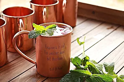 100% Pure Copper Moscow Mule Mugs Different Engraved Timeless Quotes 18 Oz • $14.99