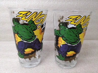 $21.99 • Buy 🔥Lot Of 2 🔥2016 ZAK! Designs Marvel Comics Hulk & Captain America Glass Cups