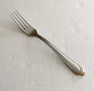 Mikase Gerald Patrick 18-8 Stainless Delacroix Salad Fork Glossy Gold Accent • $8