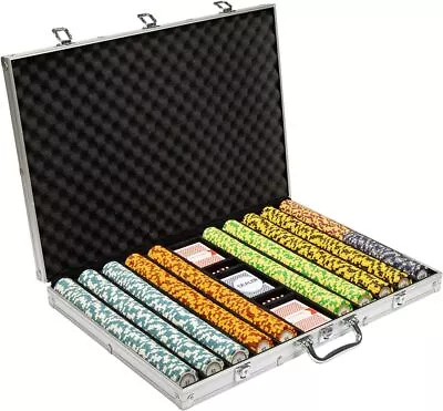 14 Gram 1000 Count Poker Set - Monte Carlo - 14G Clay Composite Chips With • $176.69