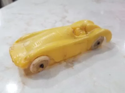 Vintage Yellow Plastic Sports Car And Driver White Tires No Marking 4.25  Long • $15