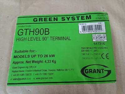 Grant Oil Boiler Green Flue System High Level 90° Terminal End Black GTH90B • £50