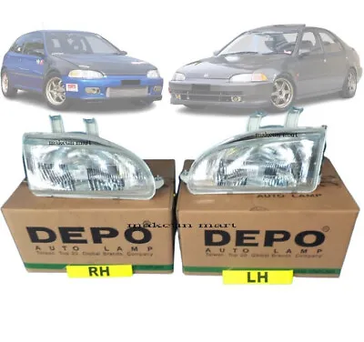 Honda Civic EG6 EG9 Headlight Headlamp Head Light Lamp 1 Pair LH RH  • $183.88