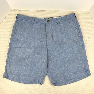 J.Crew Stanton Chino Shorts Mens Size 35 Inseam 9 Inch Blue Twill Baird Mcnutt • $18.69