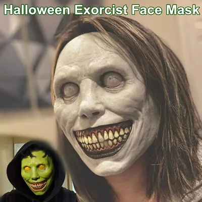 $12.05 • Buy 202 Halloween Exorcist Face Mask Horror Scary Demon Smile Cosplay Party Costume