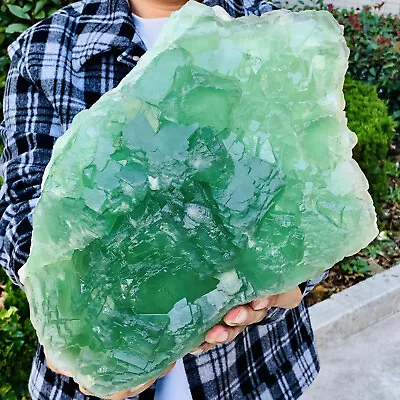 22.8LB NATURAL Green FLUORITE Crystal Cluster Mineral Specimen Healing • $0.99