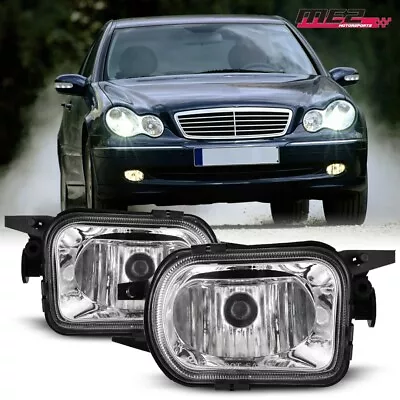 PAIR For 2001-2007 Mercedes Benz C-Class Fog Lights Clear Bumper Driving Lamps • $42.99