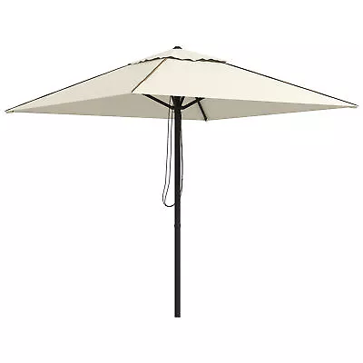 Outsunny Sun Parasol With Vent Table Umbrella For Patio Garden Pool Beige • £49.99