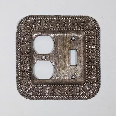 Vintage American Tack & Hardware Outlet & Switch Plate Cover Silver Tone Metal • $17.99