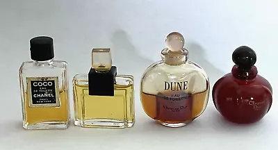 Lot 4 Vntg Mini Perfume Bottles: Dior Dune Coco Chanel Dior Hypnotic Poison +? • $24.99