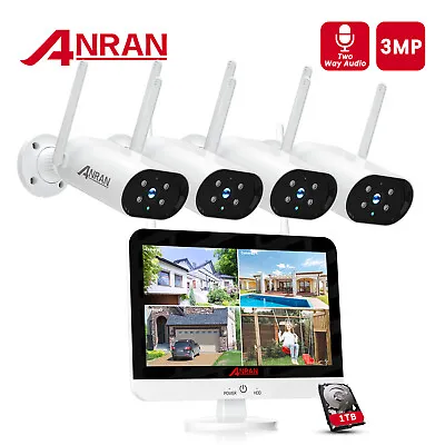 ANRAN 12 Monitor 8CH CCTV Home Security Camera System 1296P NVR IR Day Night • $439.99