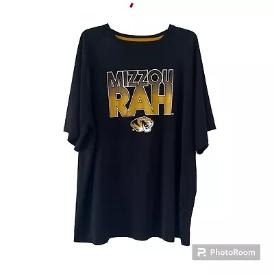 Majestic Section 101 Black Mizzou Rah MU Missouri Tigers T-Shirt Mens Size 2XL • $10.97