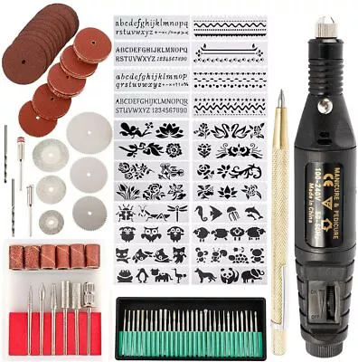 108 Pack Electric Micro Engraver Pen Engraving Tool Kit DIY Metal Glass Ceramic • $23.99