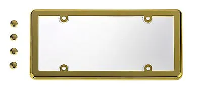 UNBREAKABLE Clear License Plate Shield Cover + GOLD Frame For VOLVO • $9.75