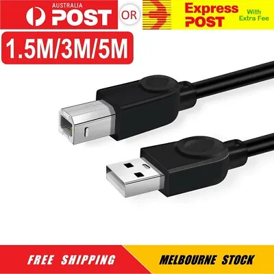 $6.95 • Buy Universal USB Printer Cable For Brother HP Epson Canon Xerox Male Type A To B