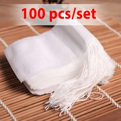 $5.39 • Buy 100 Pcs Tea Bag Disposable Drawstring Flip Empty Teabag Herb Loose Tea Filter