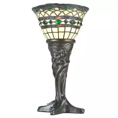 Meyda Lighting 14'H Tiffany Roman Mini Lamp Beige Green Pbagwr Green - 108936 • $208.80