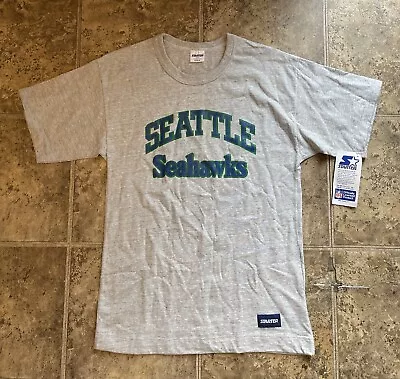 Vintage Starter Seattle Seahawks Spell Out T Shirt Made In USA Single Stitch NWT • $34.99