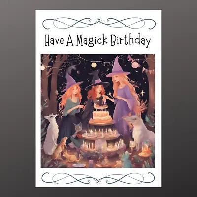 Have A Magick Birthday Card Witch Witches Wiccan Pagan Gothic Witchy  Magical • £2.99