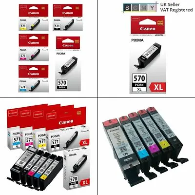 £32.95 • Buy Genuine PGi-570 /XL Black CLi-571 Colours / XL Ink Cartridges For Canon Printers