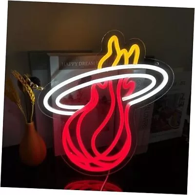 Basketball Neon Sign For Wall Decor Miami LED Flaming Sports Team Logo Light  • $44.78