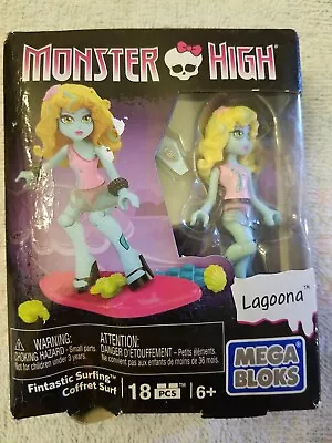 Monster High Mega Bloks Lagoona Blue Fintastic Surfing 18pcs NEW DAMAGED BOX • $15.09