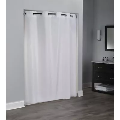 Focus Products Hookless Embossed Moire Shower Curtain 71 X 74  White FREE SHIP • $17.48