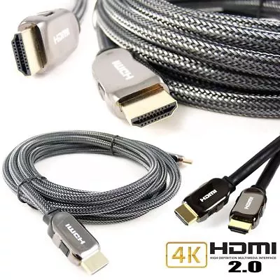 HDMI Cable 2.0 HDR Gold Plated HDTV 1080P 3D 4K Ultra HD ARC CES 2160p Lead Cord • £3.92