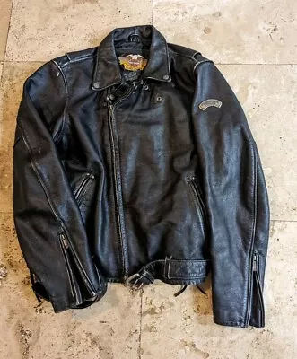 Harley-Davidson XL Eagle Biker Distressed Belted Leather Cruiser Jacket • $249.88