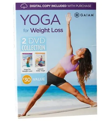 Yoga For Weight Loss Colleen Saidman 2 DVD Collection Fitness Workout Video NEW  • $8.24