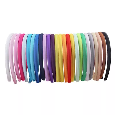 Kids Elastic Bands Hair Accessories 10mm Satin Fabric Covered Resin Hairbands • $0.73