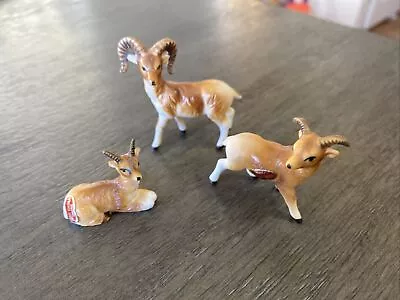 Vintage Bone China Ram Family Miniature Figurines Set Of 3 Made In Japan • $12.99