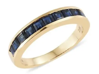 £499 • Buy Super Iliana 1.25ct AAA Kanchanaburi Sapphire Half Eternity Ring 18K Y Gold #O