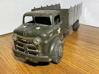 Vintage Marx Lumar Pressed Steel Army Troop Transport Truck Parts Project Repair • $40