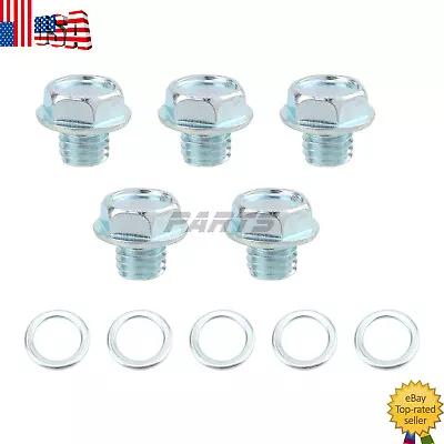 5 Sets Automatic Transmission Oil Pan Straight Screw Plug With Gasket For Toyota • $10.94