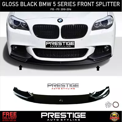 £99.99 • Buy For Bmw F10 M5 Front Splitter Lip Spoiler Bumper 2012-17 Gloss Black Diffuser
