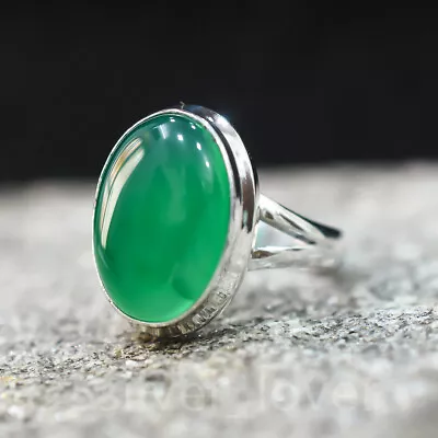 Green Chalcedony Gemstone 925 Sterling Silver Ring Mother's Day Jewelry MP-1612 • $15.99