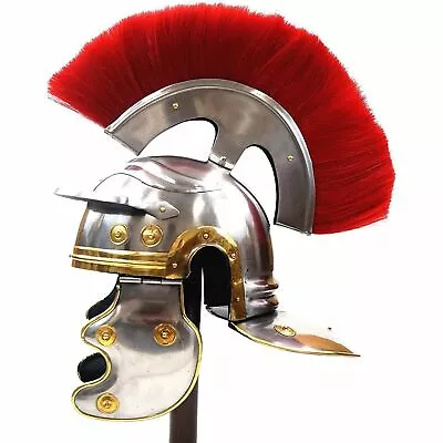 Medieval Historical Armor Adult Size Roman Officer Centurion Helmet With Stand • £59.24