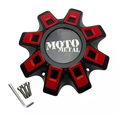 Moto Metal Satin Black/Red Insert Center Cap W/Screws M-947SB CAP M-947 • $47