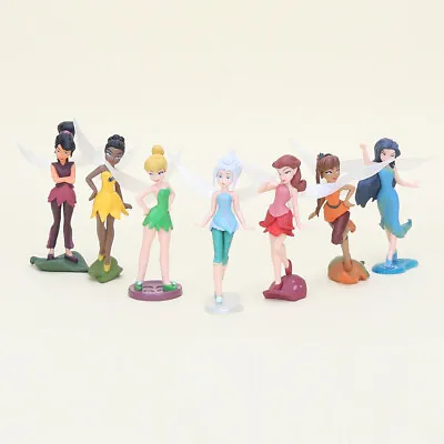 7 Pcs Disney Tinker Bell Fairies Princess 4  Action Figure Doll Play Cake Topper • £11.99